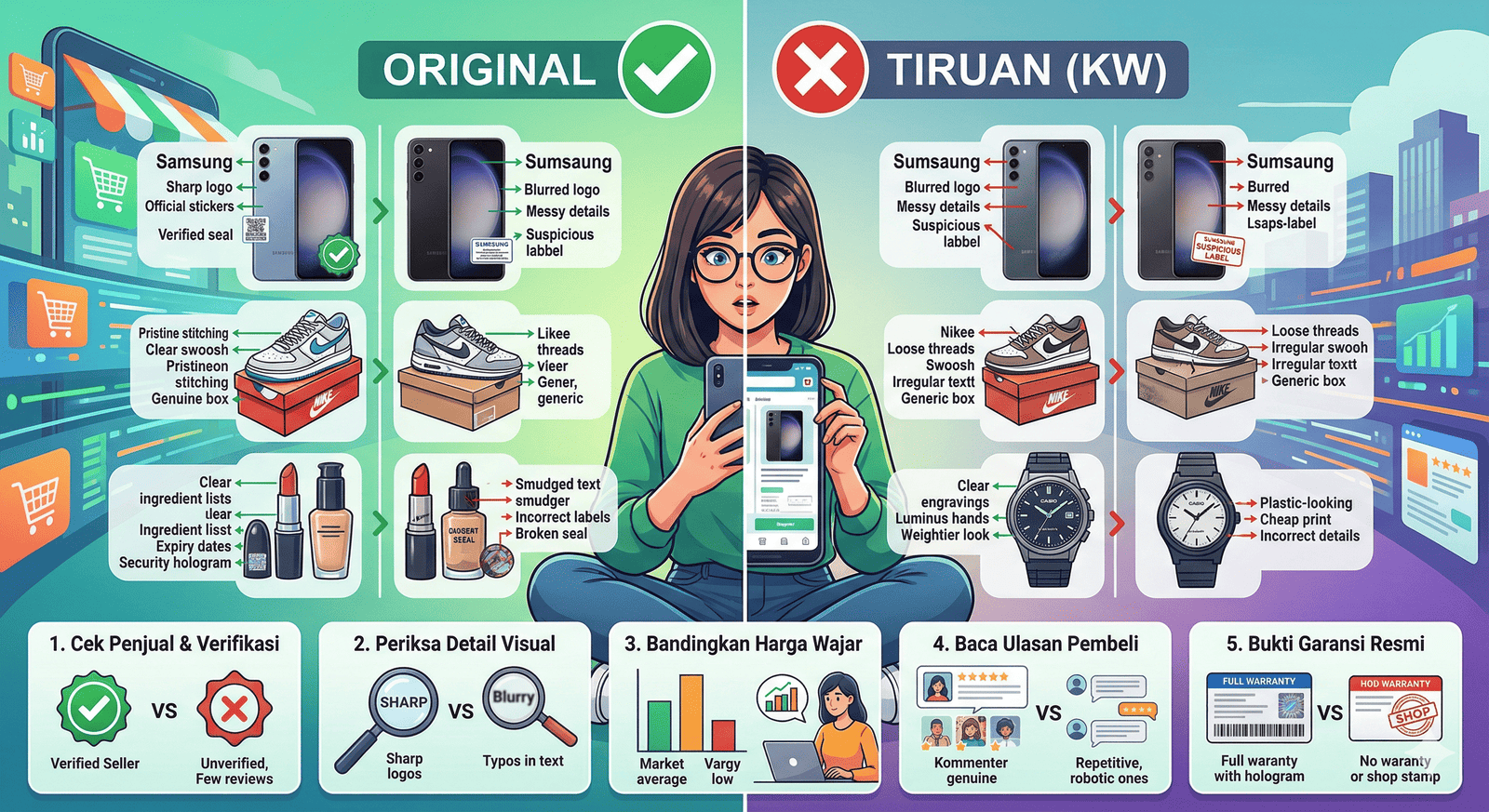 Cara Membedakan Produk Original dan Tiruan (KW) Saat Belanja di Marketplace
